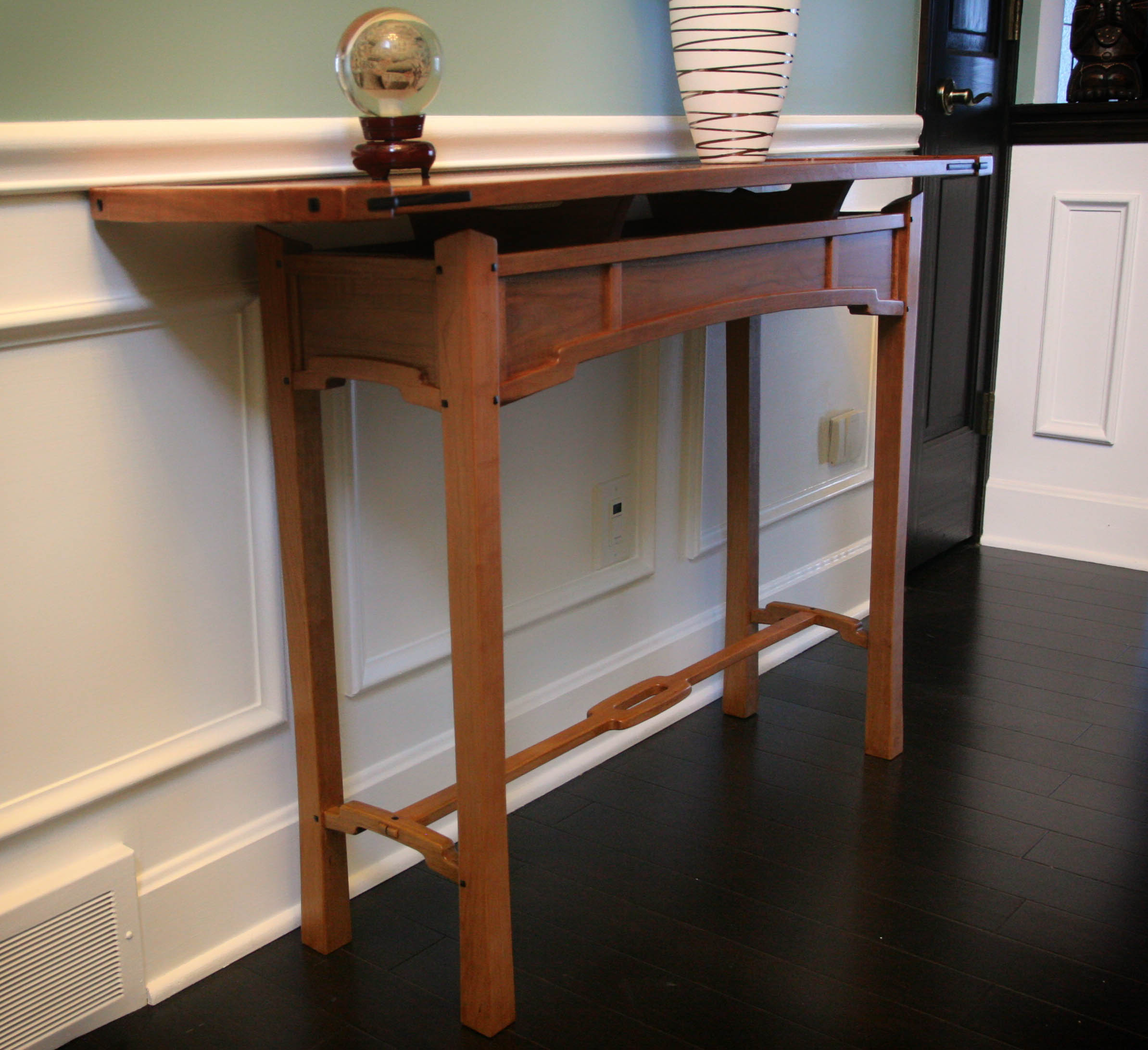 Asian And Greene And Greene Inspired Hall Table Digital Woodworker